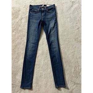 Rag and Bone Womens Skinny Jeans Blue Denim Stretchy Mid Rise Sz 24‎